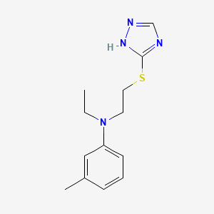 molecular formula C13H18N4S B8041093 N-ethyl-3-methyl-N-[2-(1H-1,2,4-triazol-5-ylsulfanyl)ethyl]aniline 