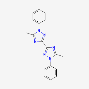 molecular formula C18H16N6 B8041100 5-Methyl-3-(5-methyl-1-phenyl-1,2,4-triazol-3-yl)-1-phenyl-1,2,4-triazole 