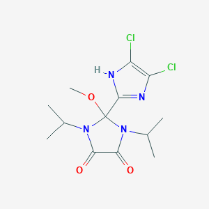 molecular formula C13H18Cl2N4O3 B8041110 2-(4,5-dichloro-1H-imidazol-2-yl)-2-methoxy-1,3-di(propan-2-yl)imidazolidine-4,5-dione 