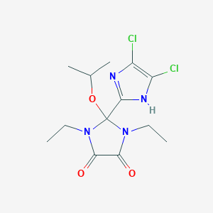 molecular formula C13H18Cl2N4O3 B8041112 2-(4,5-dichloro-1H-imidazol-2-yl)-1,3-diethyl-2-propan-2-yloxyimidazolidine-4,5-dione 
