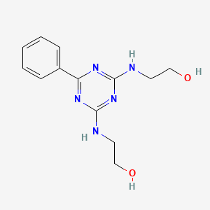 molecular formula C13H17N5O2 B8041127 2-[[4-(2-Hydroxyethylamino)-6-phenyl-1,3,5-triazin-2-yl]amino]ethanol 