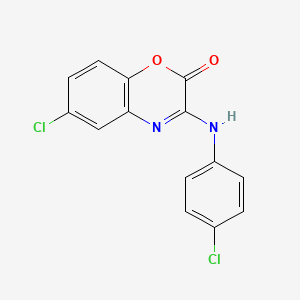 molecular formula C14H8Cl2N2O2 B8041170 6-Chloro-3-(4-chloroanilino)-1,4-benzoxazin-2-one 