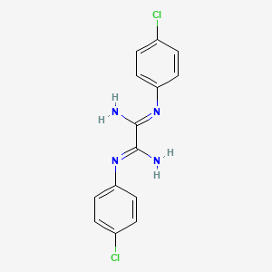 molecular formula C14H12Cl2N4 B8041201 1-N',2-N'-bis(4-chlorophenyl)ethanediimidamide 