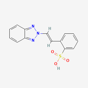 molecular formula C14H11N3O3S B8041219 2-[(E)-2-(benzotriazol-2-yl)ethenyl]benzenesulfonic acid 