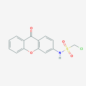 molecular formula C14H10ClNO4S B8041226 1-chloro-N-(9-oxoxanthen-3-yl)methanesulfonamide 