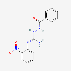 molecular formula C14H13N5O3 B8041279 1-Benzamido-2-(2-nitrophenyl)guanidine 