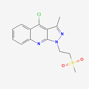 molecular formula C14H14ClN3O2S B8041285 4-Chloro-3-methyl-1-(2-methylsulfonylethyl)pyrazolo[3,4-b]quinoline 
