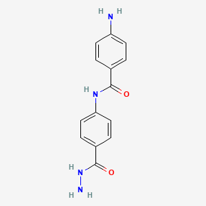 molecular formula C14H14N4O2 B8041293 4-amino-N-[4-(hydrazinecarbonyl)phenyl]benzamide 