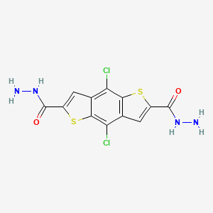 molecular formula C12H8Cl2N4O2S2 B8041327 4,8-Dichlorothieno[2,3-f][1]benzothiole-2,6-dicarbohydrazide 