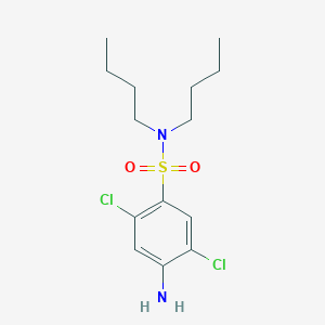 molecular formula C14H22Cl2N2O2S B8041417 4-amino-N,N-dibutyl-2,5-dichlorobenzenesulfonamide 
