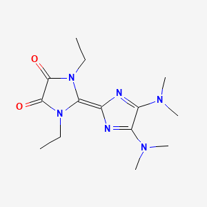 molecular formula C14H22N6O2 B8041441 2-[4,5-Bis(dimethylamino)imidazol-2-ylidene]-1,3-diethylimidazolidine-4,5-dione 