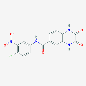 molecular formula C15H9ClN4O5 B8041490 N-(4-chloro-3-nitrophenyl)-2,3-dioxo-1,4-dihydroquinoxaline-6-carboxamide 