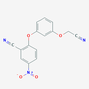 molecular formula C15H9N3O4 B8041512 2-[3-(Cyanomethoxy)phenoxy]-5-nitrobenzonitrile CAS No. 1089332-92-2