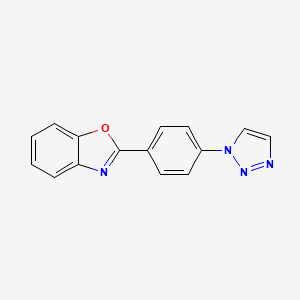 molecular formula C15H10N4O B8041519 2-[4-(Triazol-1-yl)phenyl]-1,3-benzoxazole 