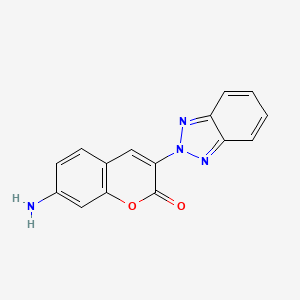 molecular formula C15H10N4O2 B8041526 7-Amino-3-(benzotriazol-2-yl)chromen-2-one 