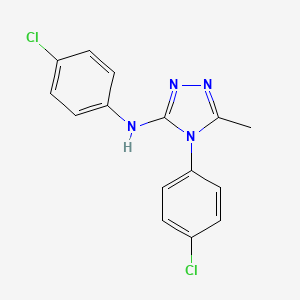 molecular formula C15H12Cl2N4 B8041559 N,4-bis(4-chlorophenyl)-5-methyl-1,2,4-triazol-3-amine 