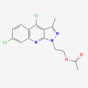 molecular formula C15H13Cl2N3O2 B8041591 1H-Pyrazolo[3,4-b]quinoline-1-ethanol, 4,7-dichloro-3-methyl-, 1-acetate CAS No. 1089333-68-5