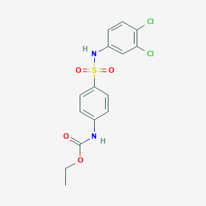 molecular formula C15H14Cl2N2O4S B8041609 ethyl N-[4-[(3,4-dichlorophenyl)sulfamoyl]phenyl]carbamate 