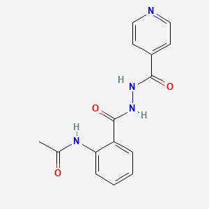 molecular formula C15H14N4O3 B8041623 N-[2-[(pyridine-4-carbonylamino)carbamoyl]phenyl]acetamide 