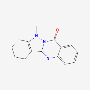 molecular formula C15H15N3O B8041638 5-Methyl-1,2,3,4-tetrahydroindazolo[3,2-b]quinazolin-7-one 