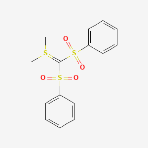 molecular formula C15H16O4S3 B8041663 (Dimethylsulfonio)bis(phenylsulfonyl)methanide 