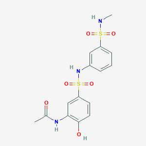N-[2-hydroxy-5-[[3-(methylsulfamoyl)phenyl]sulfamoyl]phenyl]acetamide