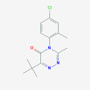 molecular formula C15H18ClN3O B8041709 6-Tert-butyl-4-(4-chloro-2-methylphenyl)-3-methyl-1,2,4-triazin-5-one 