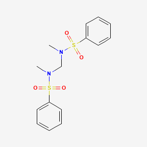 molecular formula C15H18N2O4S2 B8041727 N-[[benzenesulfonyl(methyl)amino]methyl]-N-methylbenzenesulfonamide 