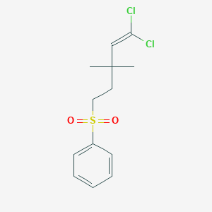 molecular formula C13H16Cl2O2S B8041757 (5,5-Dichloro-3,3-dimethylpent-4-enyl)sulfonylbenzene 