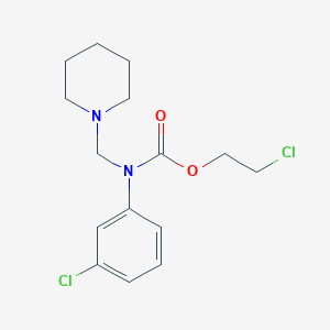 molecular formula C15H20Cl2N2O2 B8041779 2-chloroethyl N-(3-chlorophenyl)-N-(piperidin-1-ylmethyl)carbamate 