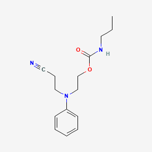 molecular formula C15H21N3O2 B8041800 N-(2-cyanoethyl)-N-[2-(N-propylcarbamoyloxy)ethyl]aniline 