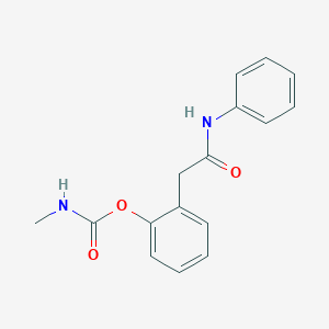 molecular formula C16H16N2O3 B8041802 [2-(2-anilino-2-oxoethyl)phenyl] N-methylcarbamate 