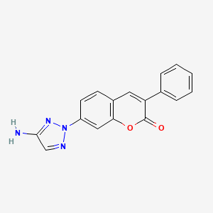 molecular formula C17H12N4O2 B8041874 7-(4-Aminotriazol-2-yl)-3-phenylchromen-2-one 