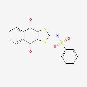molecular formula C17H9NO4S3 B8041915 N-(4,9-dioxobenzo[f][1,3]benzodithiol-2-ylidene)benzenesulfonamide 