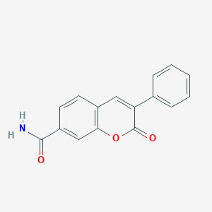 molecular formula C16H11NO3 B8041943 2-Oxo-3-phenyl-2H-1-benzopyran-7-carboxamide CAS No. 124052-69-3