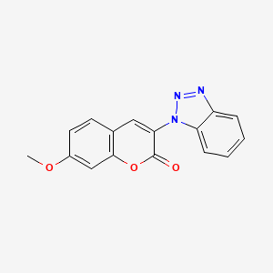 molecular formula C16H11N3O3 B8041966 3-(Benzotriazol-1-yl)-7-methoxychromen-2-one 