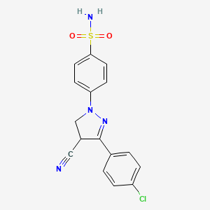 4-[5-(4-Chlorophenyl)-4-cyano-3,4-dihydropyrazol-2-yl]benzenesulfonamide