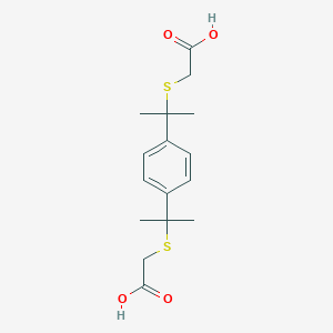 molecular formula C16H22O4S2 B8042094 2-[2-[4-[2-(Carboxymethylsulfanyl)propan-2-yl]phenyl]propan-2-ylsulfanyl]acetic acid 