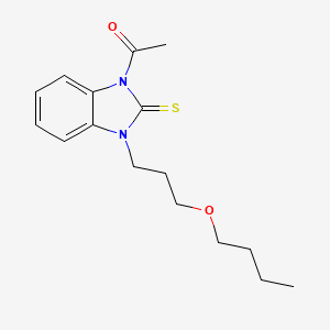 molecular formula C16H22N2O2S B8042106 1-[3-(3-Butoxypropyl)-2-sulfanylidenebenzimidazol-1-yl]ethanone 