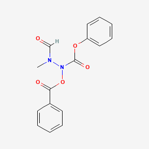 molecular formula C16H14N2O5 B8042117 [[Formyl(methyl)amino]-phenoxycarbonylamino] benzoate 