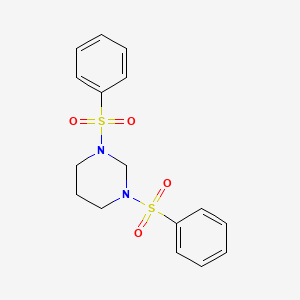 molecular formula C16H18N2O4S2 B8042129 1,3-Bis(benzenesulfonyl)-1,3-diazinane 