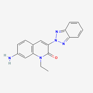 molecular formula C17H15N5O B8042175 7-Amino-3-(benzotriazol-2-yl)-1-ethylquinolin-2-one 