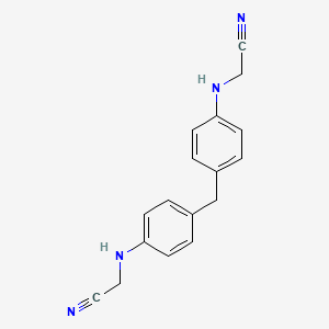 molecular formula C17H16N4 B8042207 2-[4-[[4-(Cyanomethylamino)phenyl]methyl]anilino]acetonitrile 
