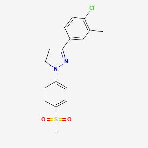 5-(4-Chloro-3-methylphenyl)-2-(4-methylsulfonylphenyl)-3,4-dihydropyrazole