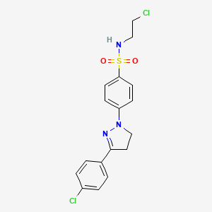 N-(2-chloroethyl)-4-[5-(4-chlorophenyl)-3,4-dihydropyrazol-2-yl]benzenesulfonamide