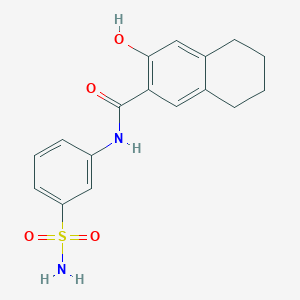 molecular formula C17H18N2O4S B8042282 3-hydroxy-N-(3-sulfamoylphenyl)-5,6,7,8-tetrahydronaphthalene-2-carboxamide 