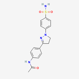 N-[4-[2-(4-sulfamoylphenyl)-3,4-dihydropyrazol-5-yl]phenyl]acetamide