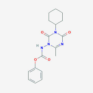 molecular formula C17H20N4O4 B8042308 phenyl N-(3-cyclohexyl-6-methyl-2,4-dioxo-1,3,5-triazin-1-yl)carbamate 