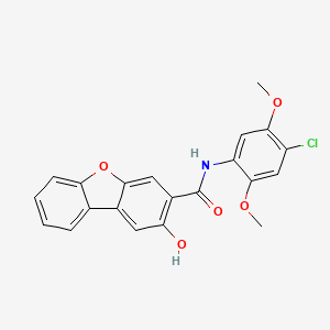molecular formula C21H16ClNO5 B8042329 N-(4-chloro-2,5-dimethoxyphenyl)-2-hydroxydibenzofuran-3-carboxamide 