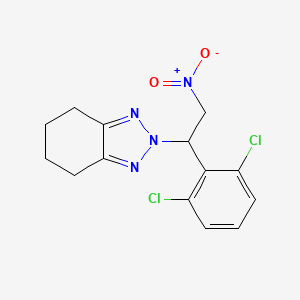 molecular formula C14H14Cl2N4O2 B8042347 2-[1-(2,6-Dichlorophenyl)-2-nitroethyl]-4,5,6,7-tetrahydro-2H-benzotriazole CAS No. 53960-63-7